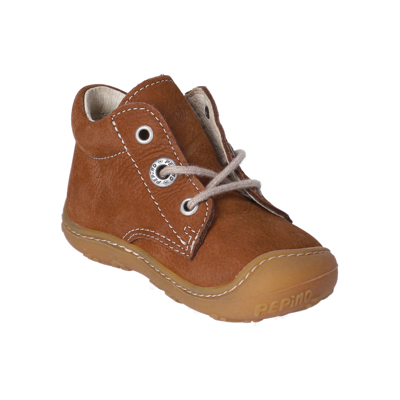 PEPINO-Kinderschuhe-CORY-Lauflernschuhe-braun-Schnürung-Unisex-Mittel