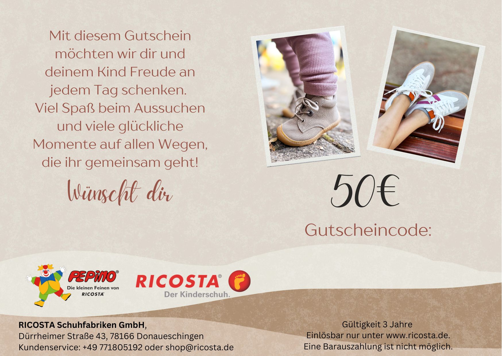 RICOSTA Gutscheinkarten RICOSTA Gutscheinkarten