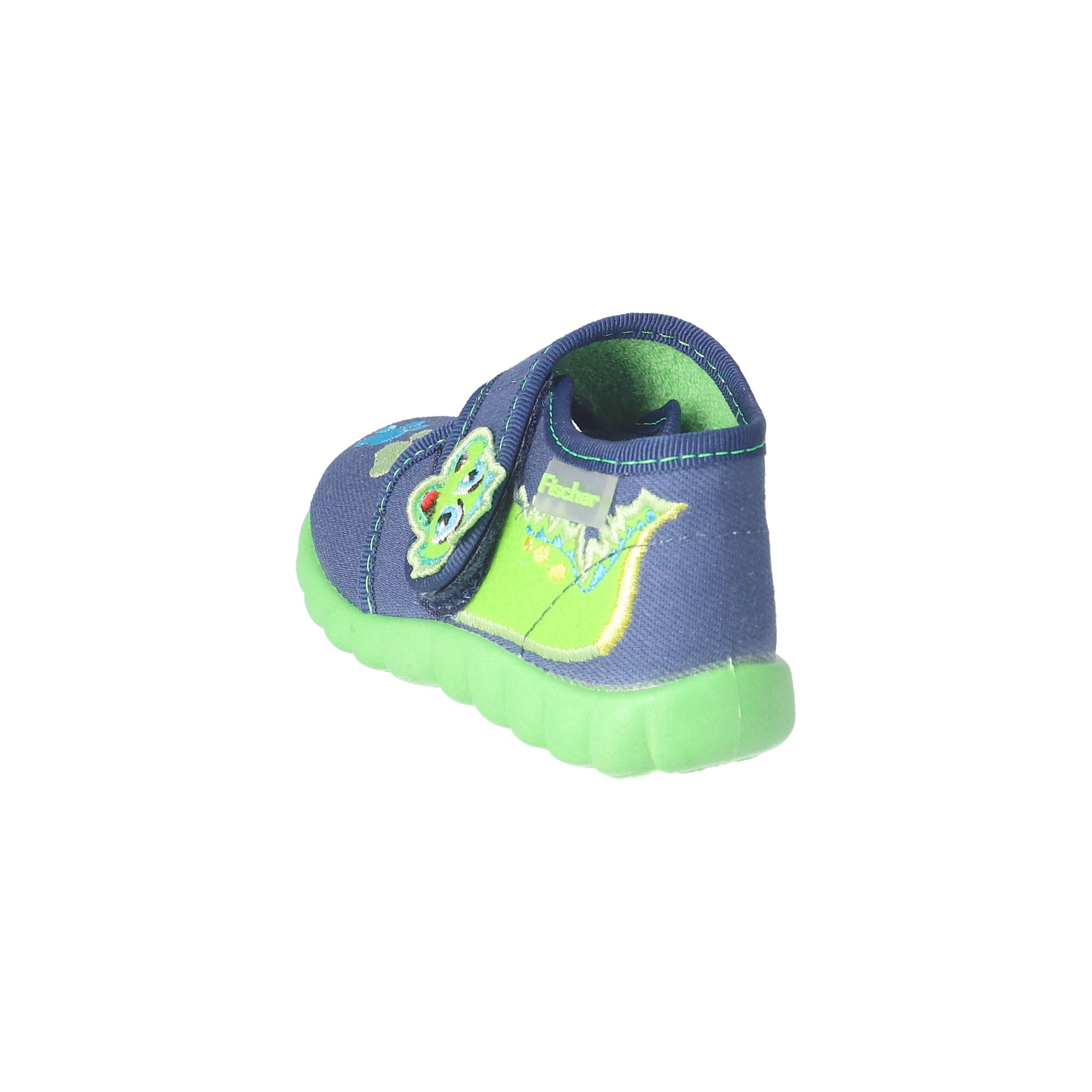 Kinder Klett-Hausschuhe Dino
