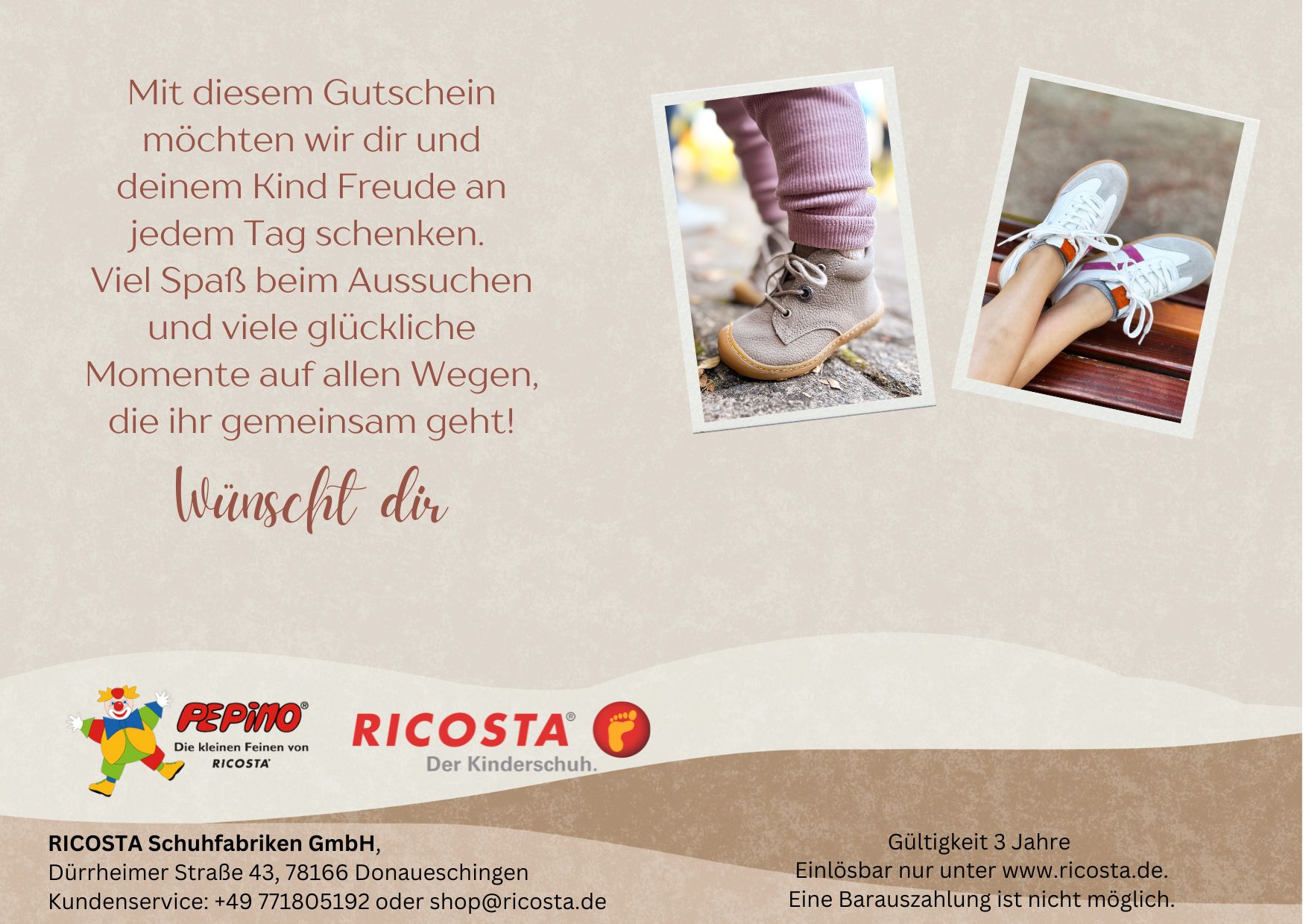 RICOSTA Gutscheinkarten RICOSTA Gutscheinkarten
