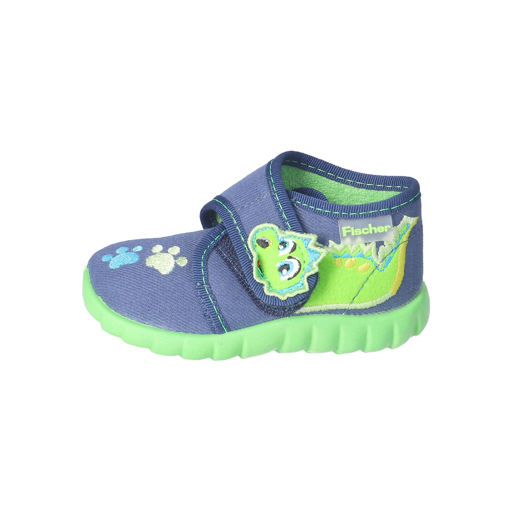 Kinder Klett-Hausschuhe Dino