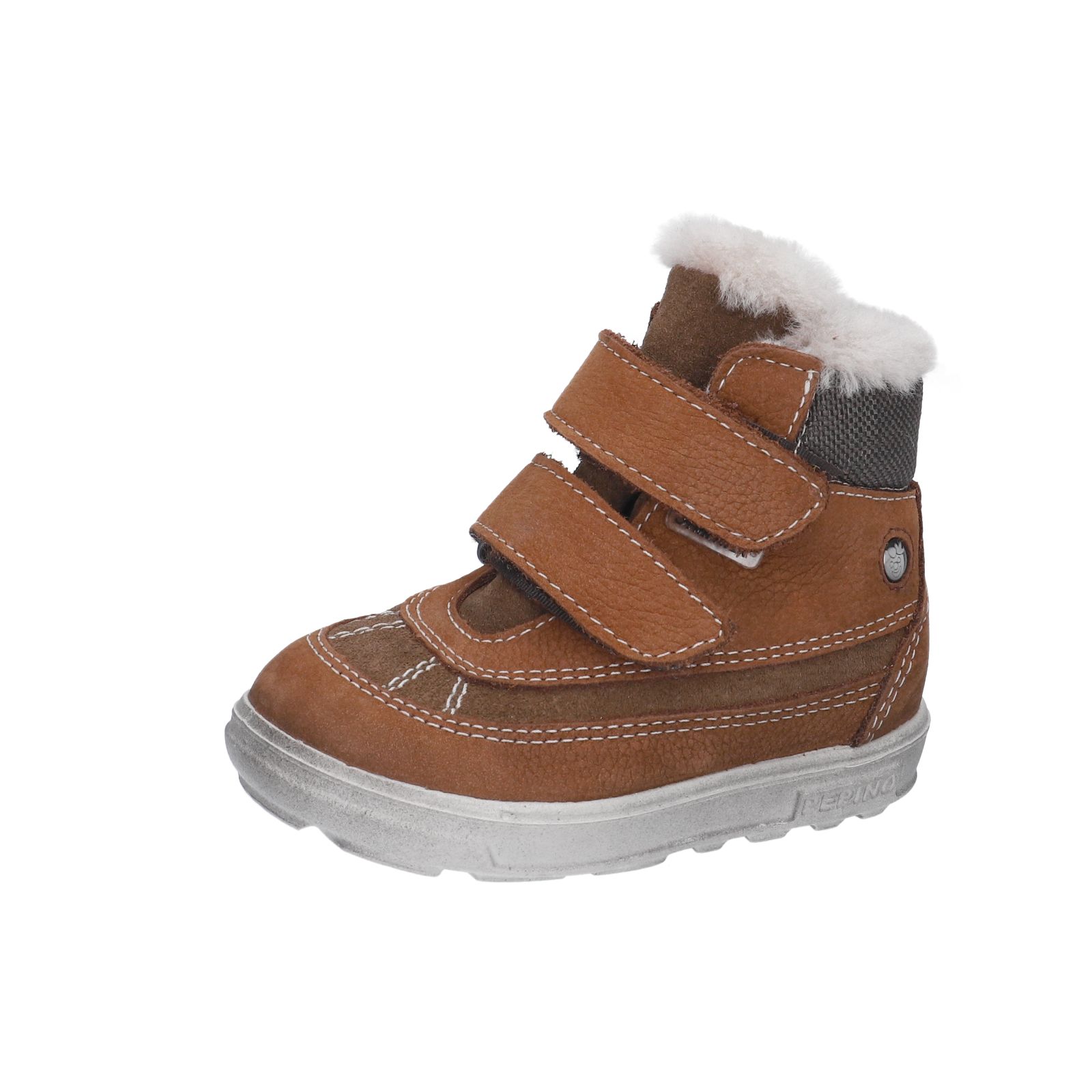 PEPINO-Kinderschuhe-PEDRO-Winterboots-braun-Klettverschluss-Jungen-Weit